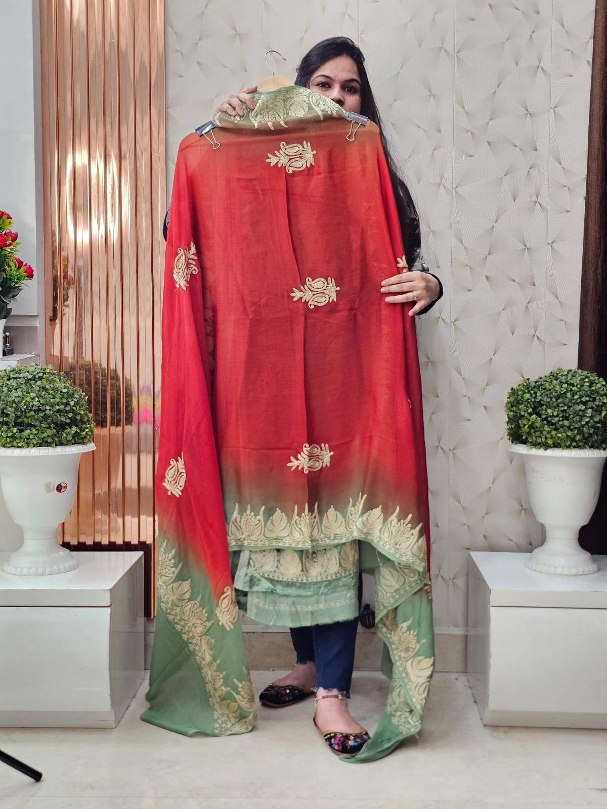 Velvet Collection With Chinon Dupatta -1