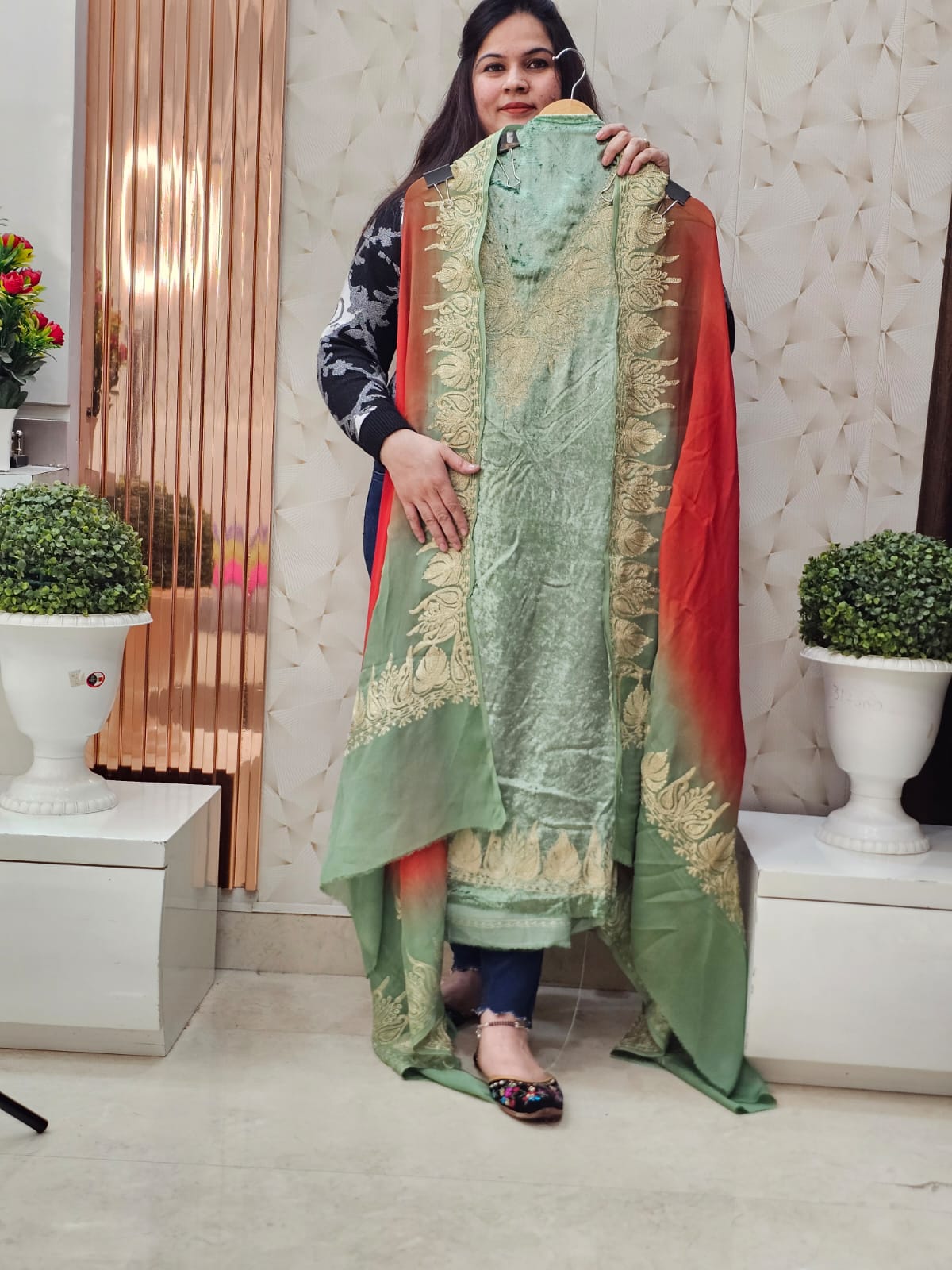 Velvet Collection With Chinon Dupatta -5