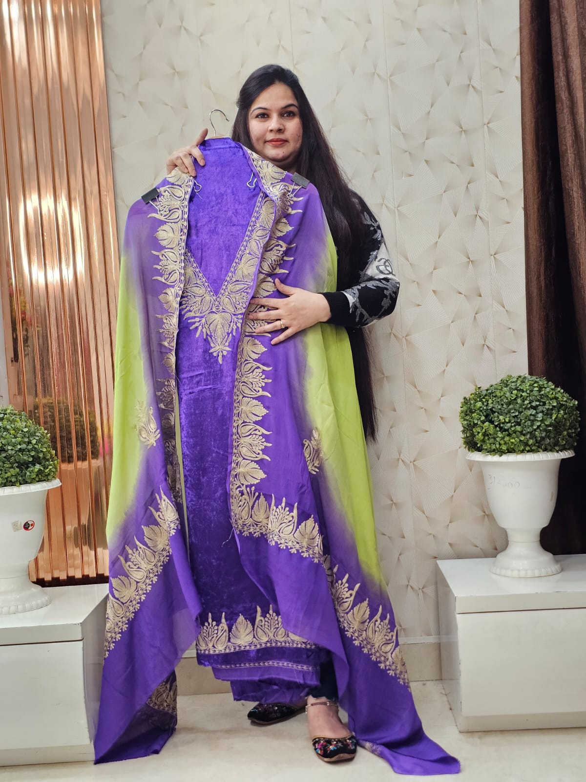 Velvet Collection With Chinon Dupatta -6